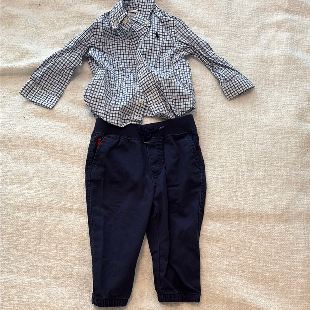 Ralph Lauren Kids Matching Set - Navy and White